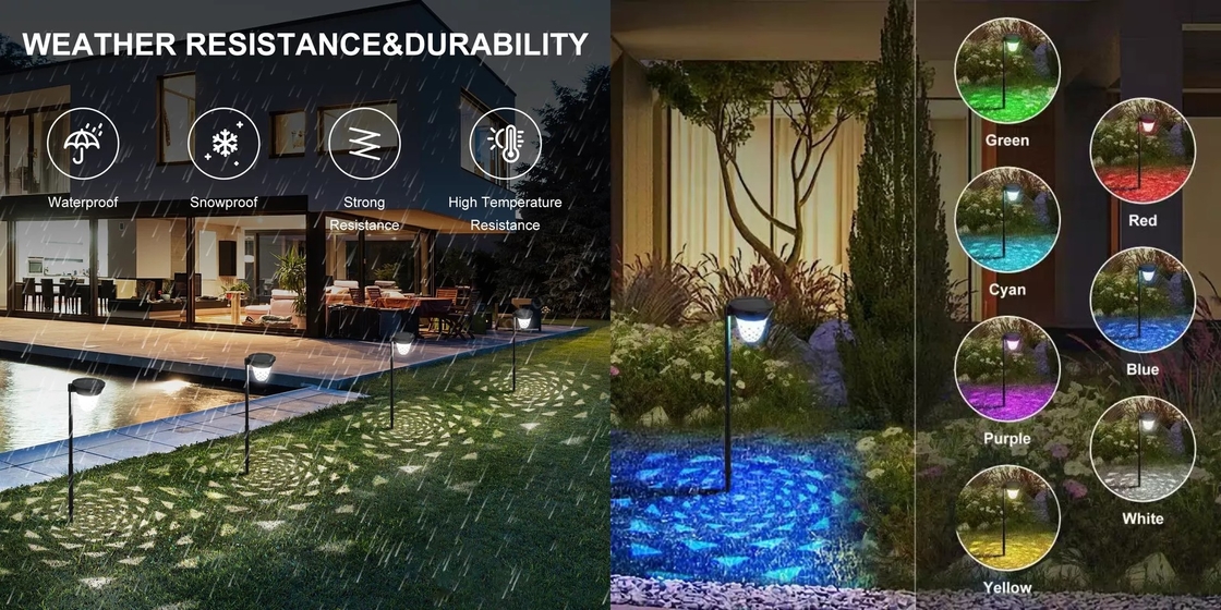 Beleuchtet wasserdichter Solargarten IP65 angetriebenes buntes Grundsolarlicht