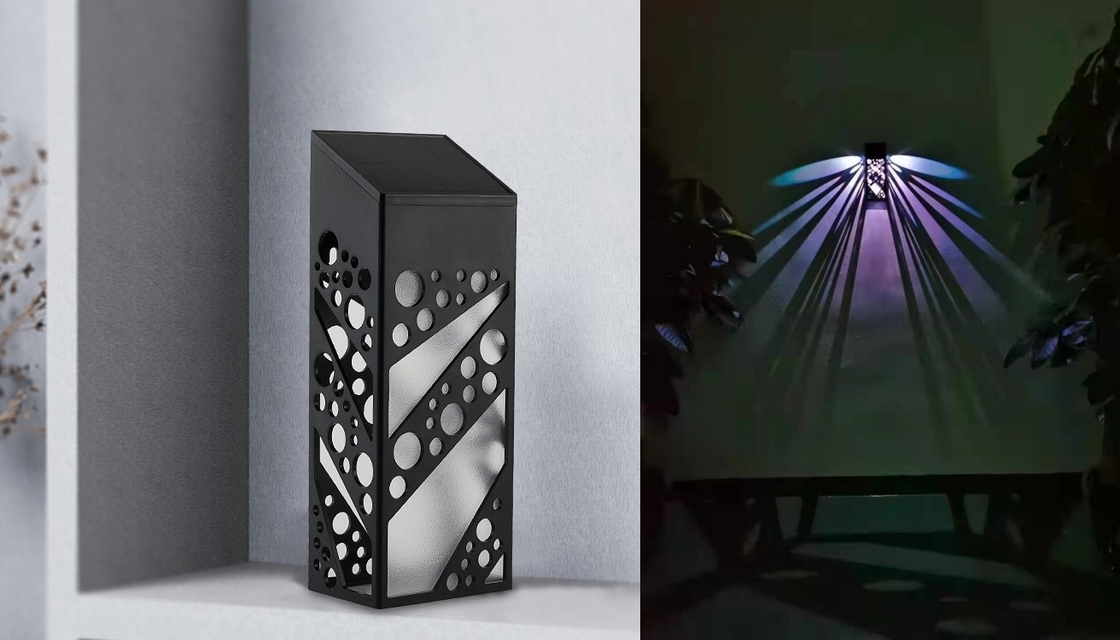 IP65 wasserdichte Solarwandleuchten LED im Freien beständiges Zaungartenuvlicht beleuchtend