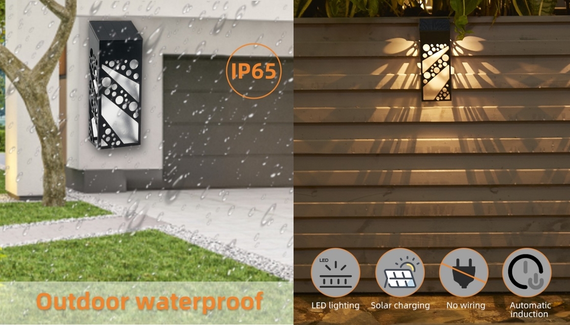 IP65 wasserdichte Solarwandleuchten LED im Freien beständiges Zaungartenuvlicht beleuchtend