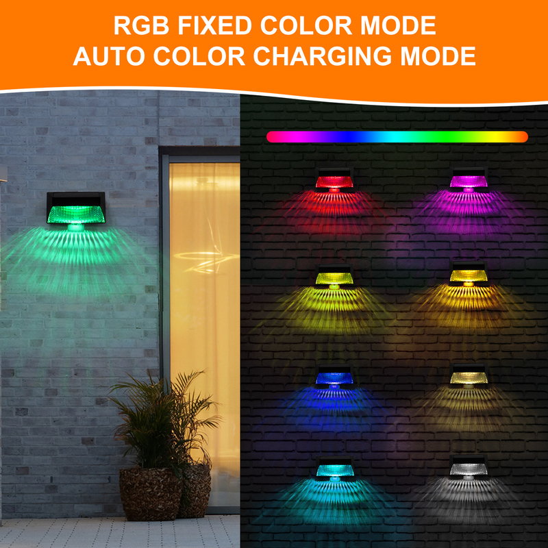 Wand-Landschaftszaun LED 123 * 60 * 65mm Solarlicht im Freien RGB des garten-3.7V dekorativer