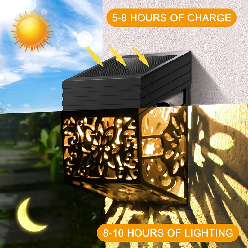 Dekorativer Solarzaun im Freien Lamp For Garden der Blumen-Muster-geführter Wandleuchte-IP65