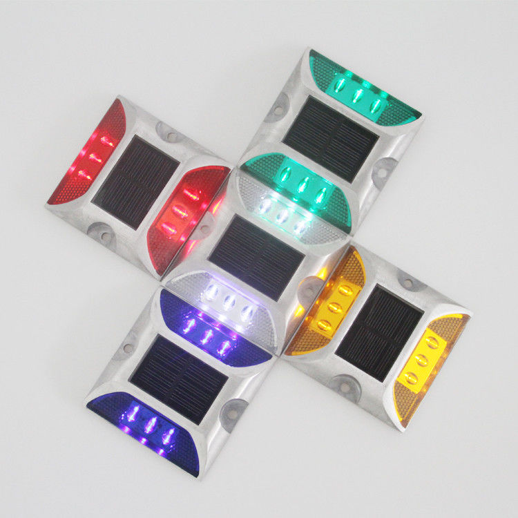 Reflexive Verkehrssicherheit Straßenklammern Katzen Augen Solarstrom LED Warn-Klammern Deck Blinklicht