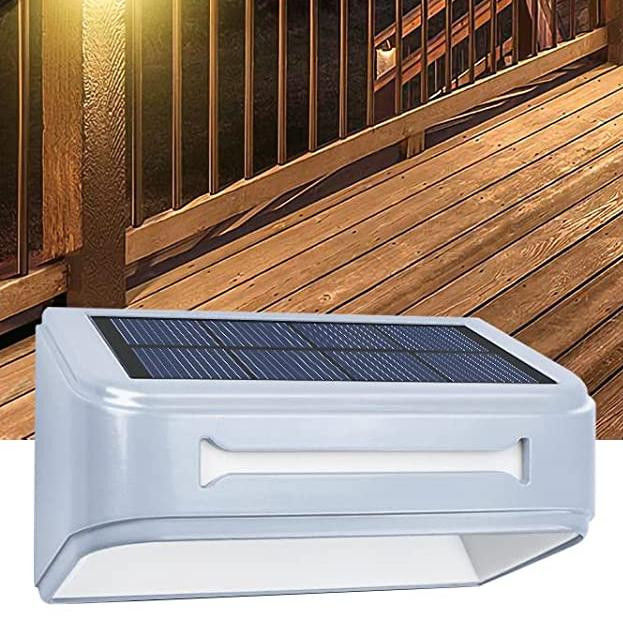 7 Farben Außen Solar Gartenlicht Aluminium Atmosphäre Lampe Wasserdicht Zaun Licht Wand montiert