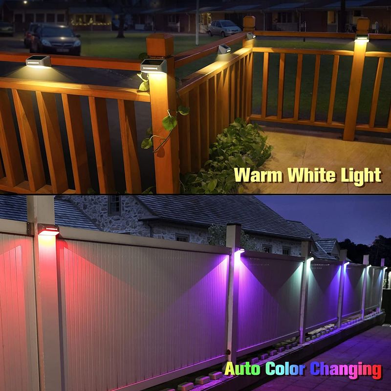 7 Farben Außen Solar Gartenlicht Aluminium Atmosphäre Lampe Wasserdicht Zaun Licht Wand montiert
