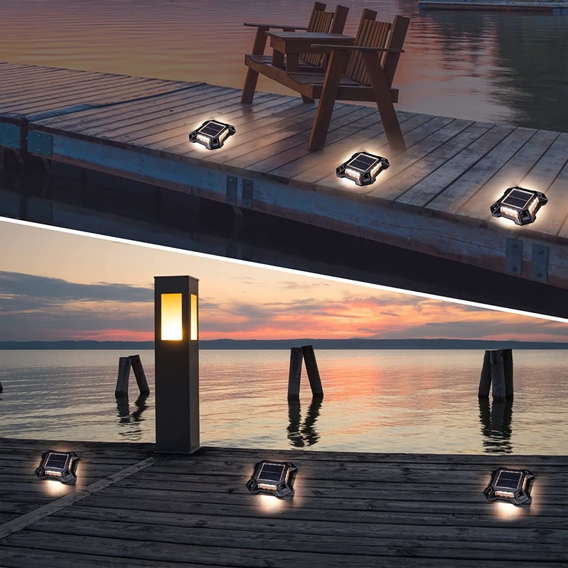 IP68 Wasserdichte drahtlose Außen LED Solardeck Dock Lichter für Garten Terrasse