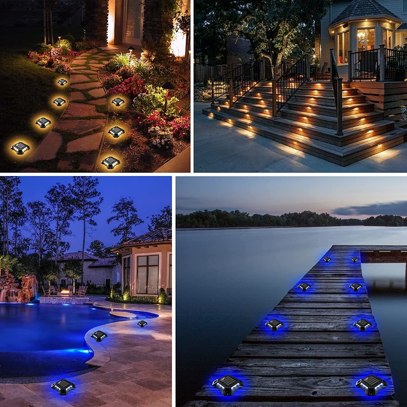 IP68 Wasserdichte drahtlose Außen LED Solardeck Dock Lichter für Garten Terrasse