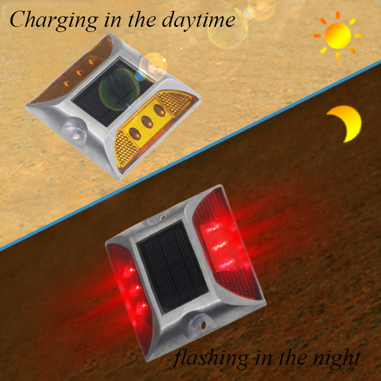 Solar-LED-Reflektor mit Aluminiumlegierung Shell Lithium-Batterie Strom 2pcs LED Platzierung