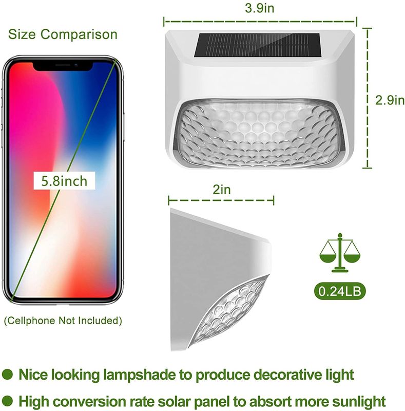 Außen LED Solarwandlicht Wasserdicht Solar Gartenlicht Für Innenhof Treppe Veranda