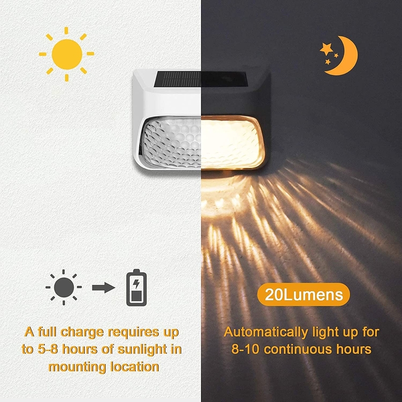 20 Lumens Dekoration Solarzaun Licht Wasserdicht IP65 mit monokristalliner Siliziumbatterie