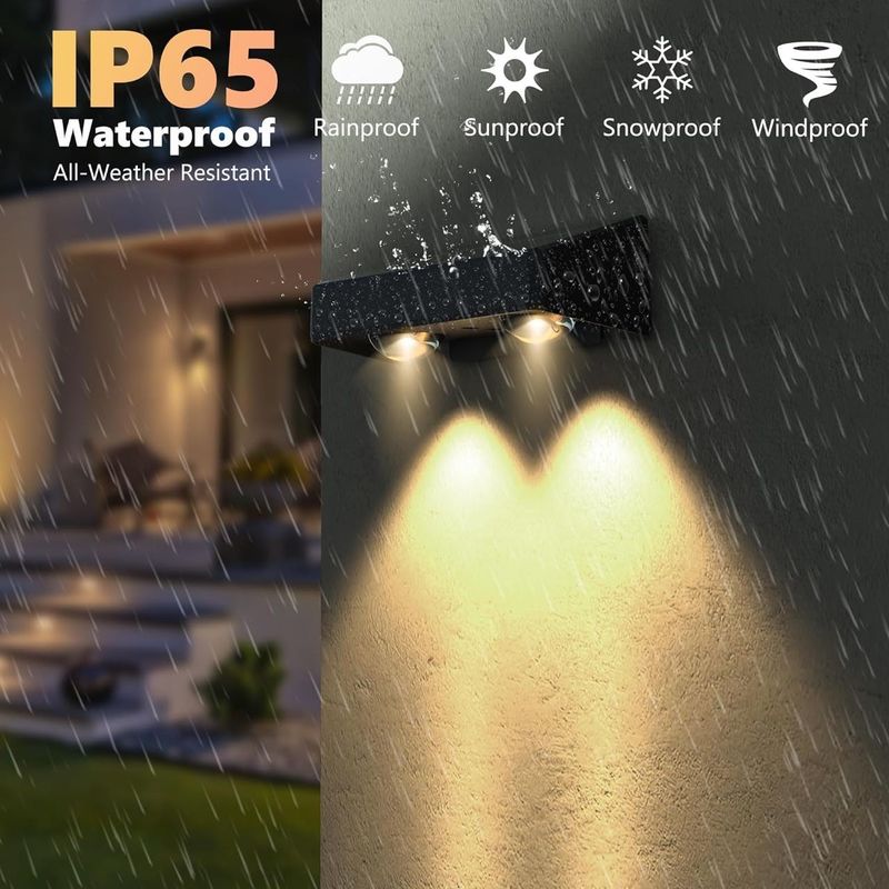 Solar LED Außenwandleuchte mit warmem Weiß RGB 2 Bubble Led Qty