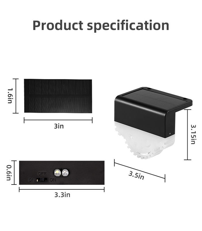 Außenwasserdichtes Solargartenzaunlicht Mehrfarbige Solar-Led-Tor-Säulenlicht für den Garten