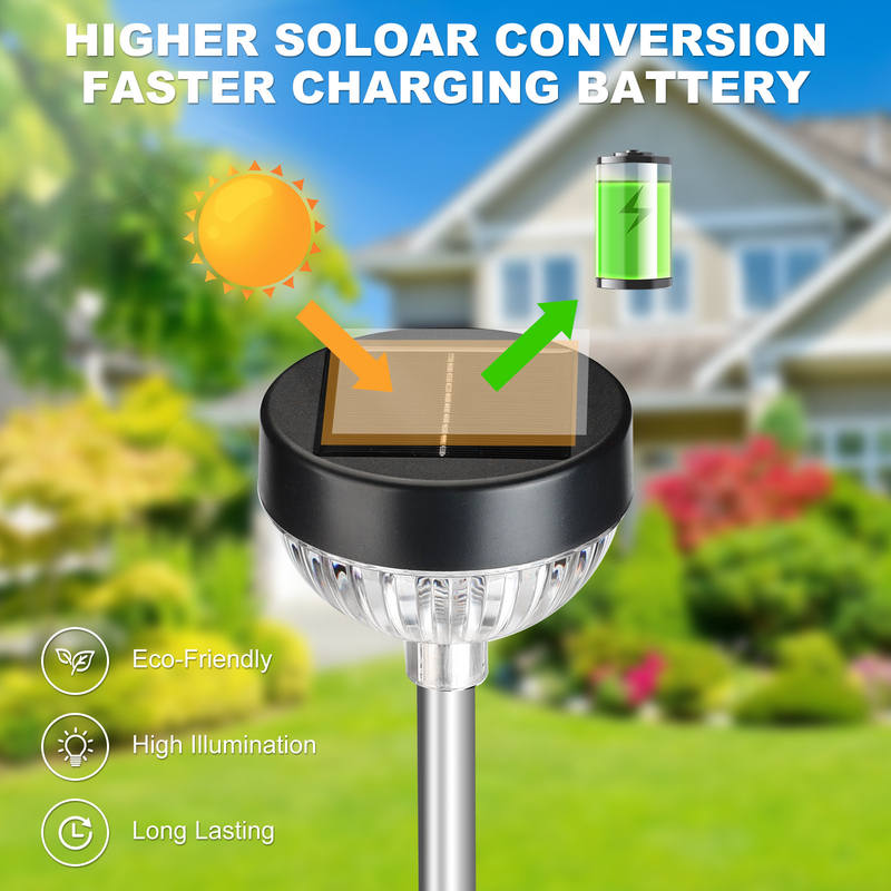 Solarbetriebene LED-Gartenleuchten mit IP65-Wasserdichte und 10LM Lichtstärke für den Außenweg