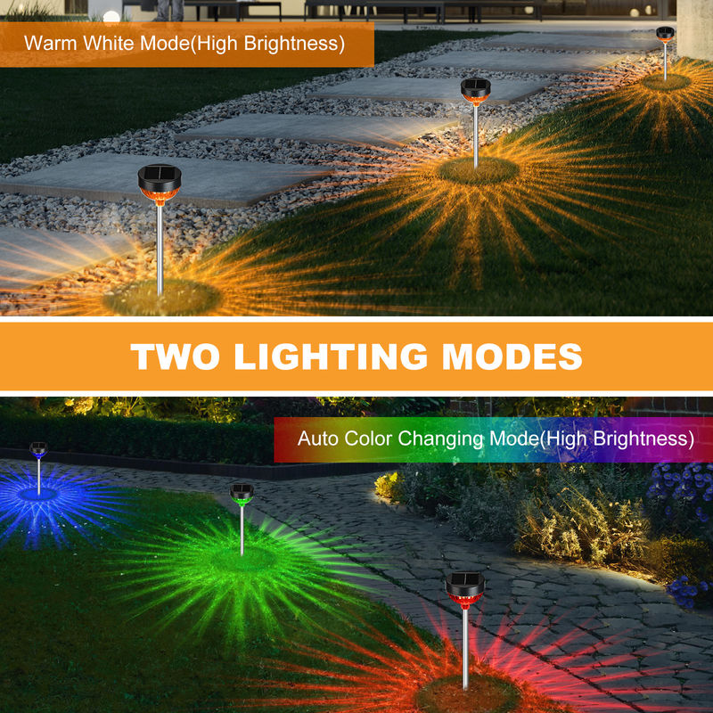 Solarbetriebene LED-Gartenleuchten mit wetterdichtem Design Monokristalline Solarplatte ABS PC und 10LM Warm