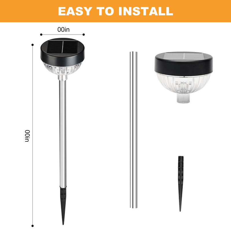 Solarbetriebene LED-Gartenleuchten mit wetterdichtem Design Monokristalline Solarplatte ABS PC und 10LM Warm