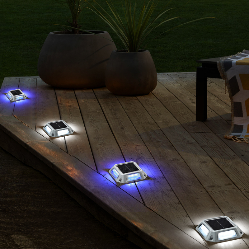 LED Solar Dock Light Aluminium 20 Lumens IP68 Wasserdicht 4-Pack mit Schraubeninstallation