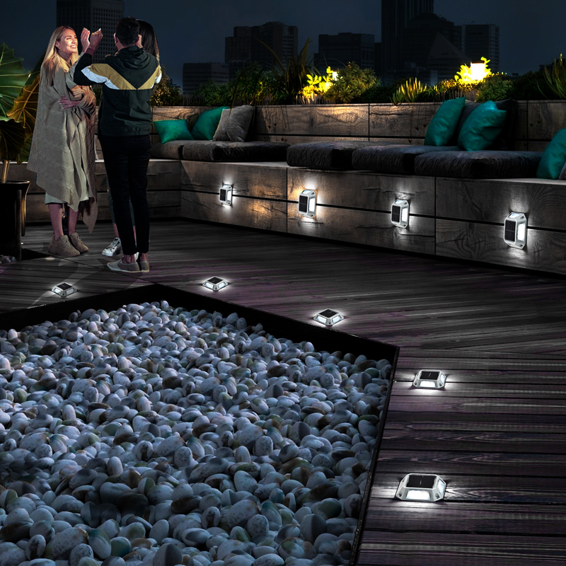LED Solar Dock Light Aluminium 20 Lumens IP68 Wasserdicht 4-Pack mit Schraubeninstallation