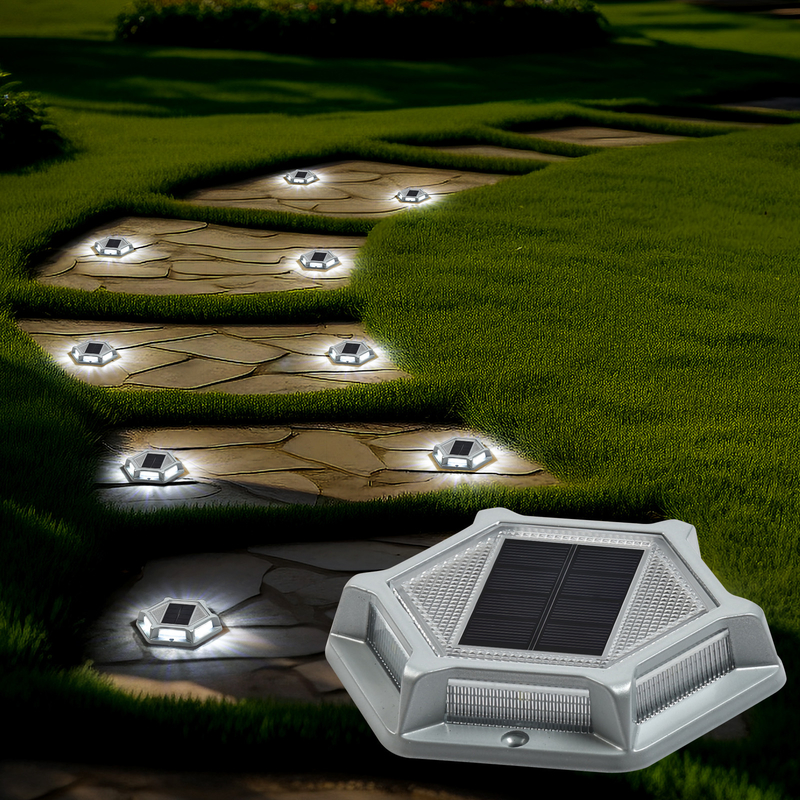 IP68 Wasserdicht Aluminium Solardock Licht Kaltweiß Schraubeninstallation Solarbetrieb