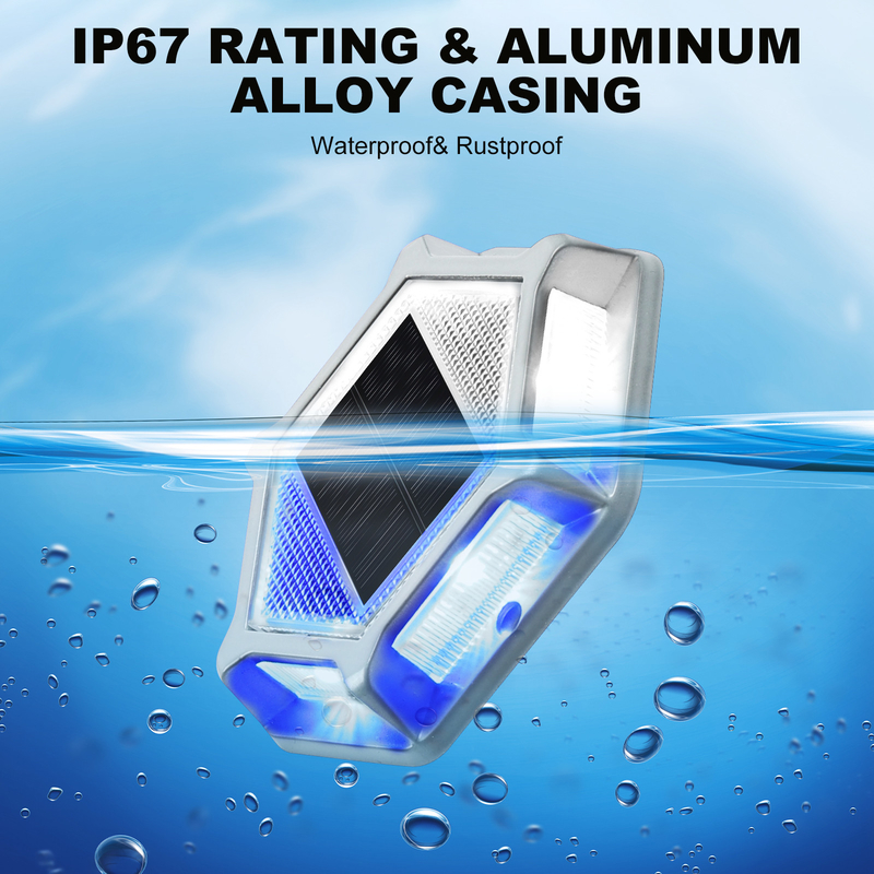 IP68 Wasserdicht Aluminium Solardock Licht Kaltweiß Schraubeninstallation Solarbetrieb