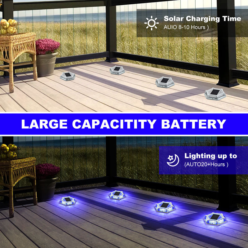 20 Lumen Blau/Kaltweiß Solardocklicht Aluminiumkörper IP68 Wasserdicht 150g 2V Spannung
