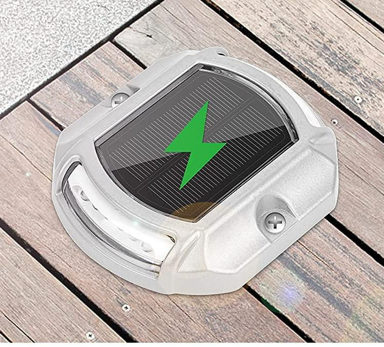 Solar Dock Light Aluminium IP68 Wasserdichte LED für Dockbeleuchtung - Bule/Kaltweißglanz