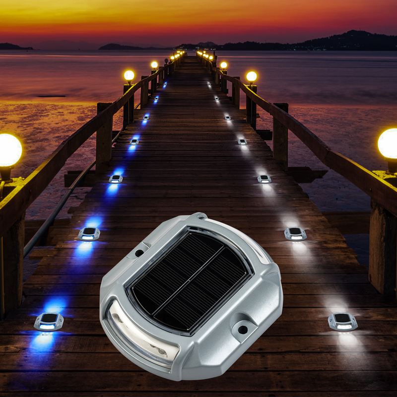 LED Solar Dock Light IP68 Wasserdicht 2V Blau/Kaltweiß 20 Lumens Helligkeit Schraubeninstallation