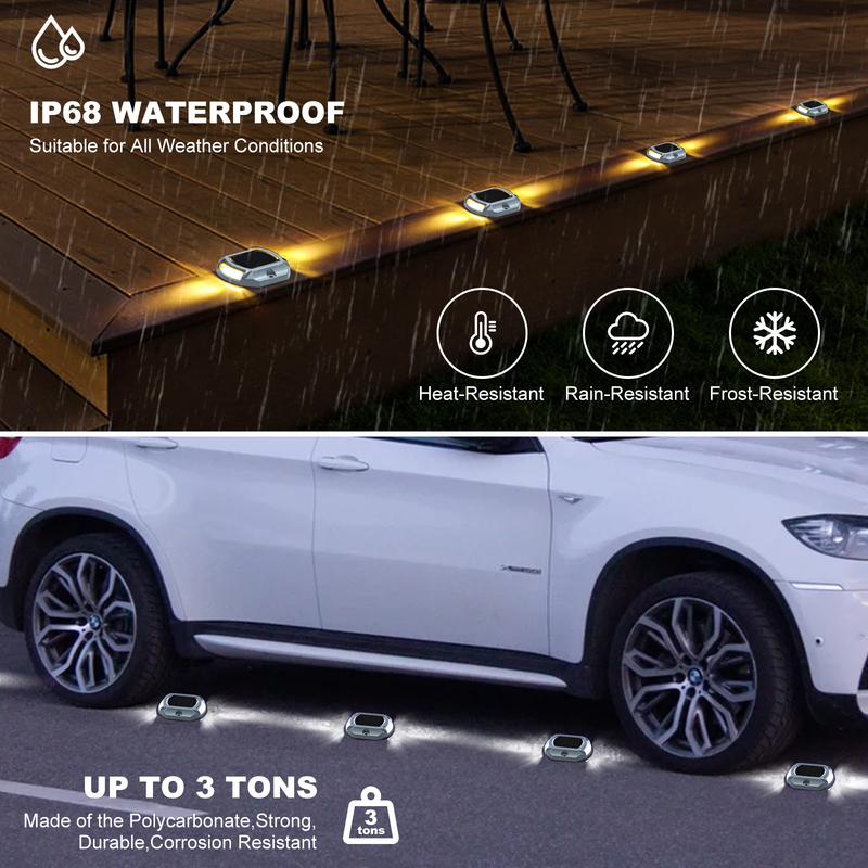 LED Solar Dock Light IP68 Wasserdicht 2V Blau/Kaltweiß 20 Lumens Helligkeit Schraubeninstallation