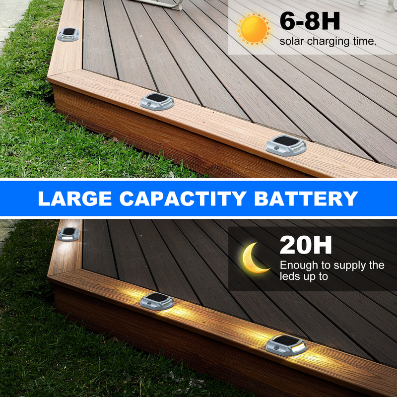 LED Solar Dock Light IP68 Wasserdicht 2V Blau/Kaltweiß 20 Lumens Helligkeit Schraubeninstallation