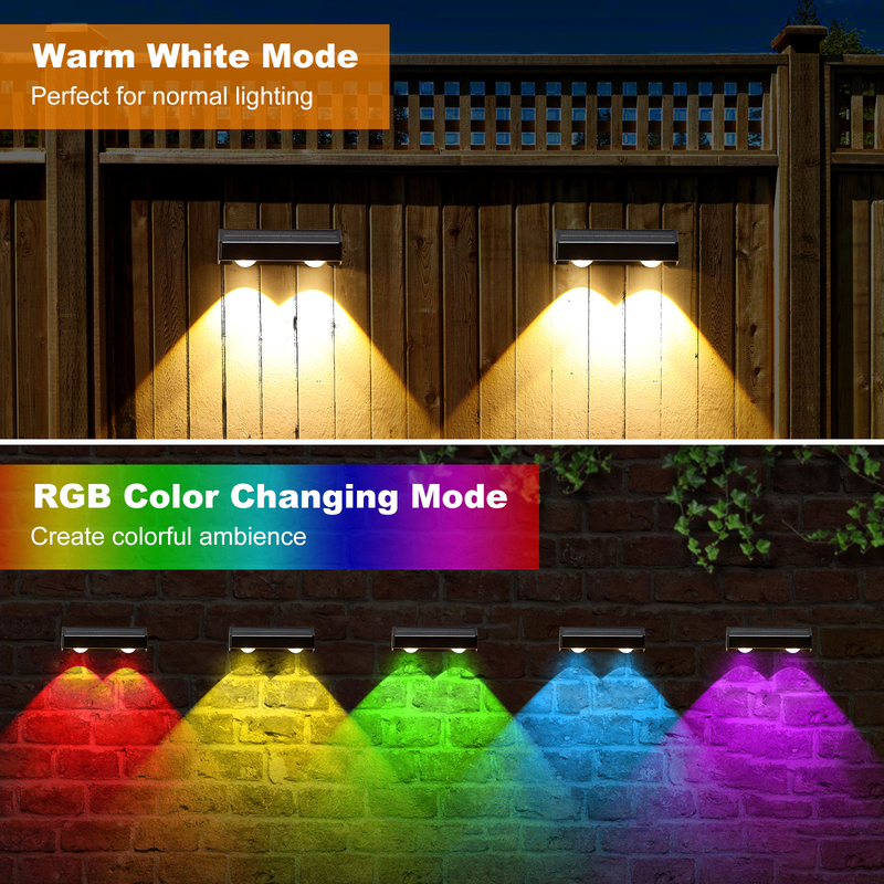 Solarzaunlicht im Freien mit warmer weißer RGB-Lichtschärfe und 20 Lumens Helligkeit