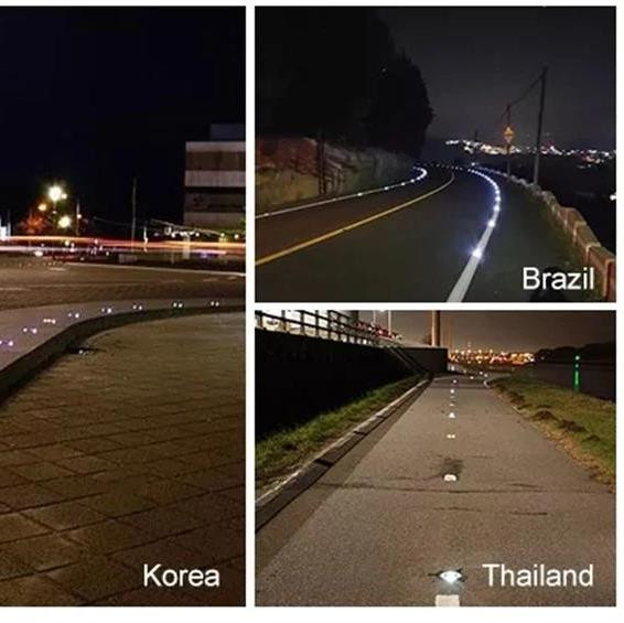 123*50 mm Solar-LED-Straßenstangen mit Aluminiumlegierung und Sichtweite von bis zu 500 m