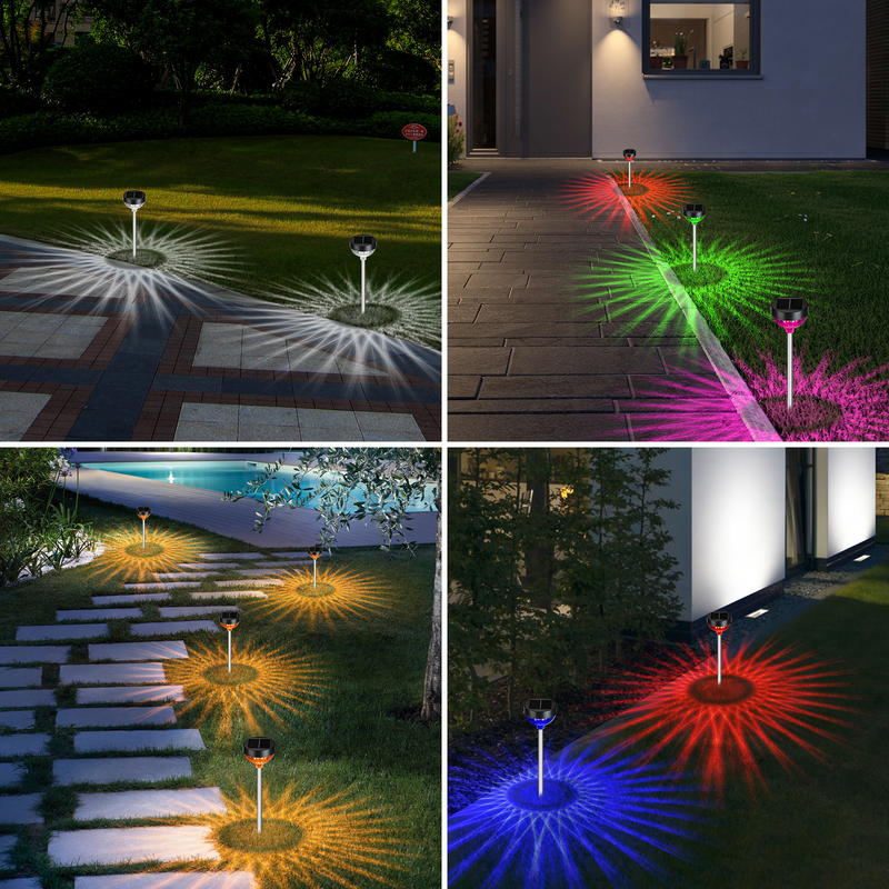 Solar-Stake-Licht IP65 Außenwasserdicht 8-10 Stunden Arbeitszeit mit 2 LEDs Auto-On/Off-Funktion