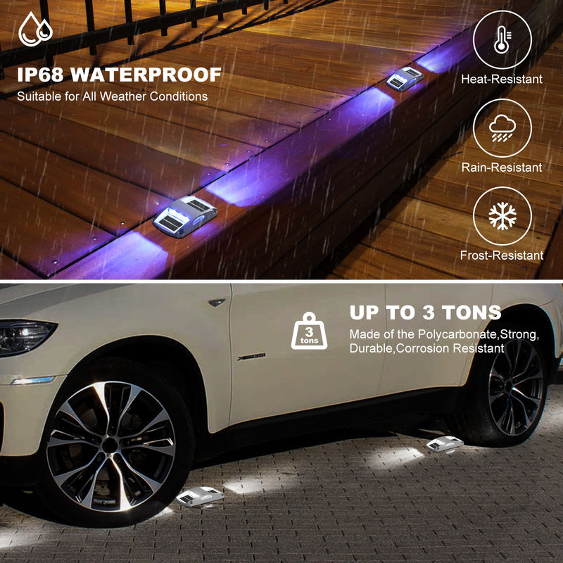 Aluminium Solar Dock Light Set von 4 20 Lumens Kaltweiß LED Wegbeleuchtung Kit