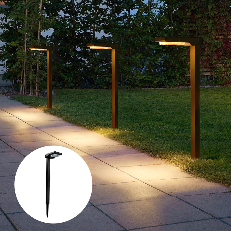 Solarbetriebene LED-Pfahllampe mit automatischem Ein-/Aus-/Automatischem Einschalten für 15 Arbeitsstunden