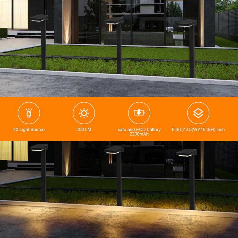 Monokristalline Silizium-Solar-Pfahl-Licht mit IP65-Wasserdichte und 2 Stück LED-Perlen