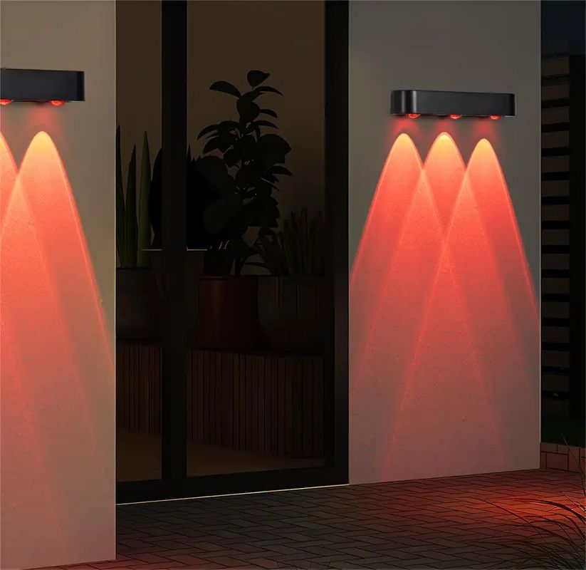 Wasserdichtes ternäres Lithiumbatteri Solarwandlicht Monokristallines Silizium mit warmem weißem RGB-LED-Licht