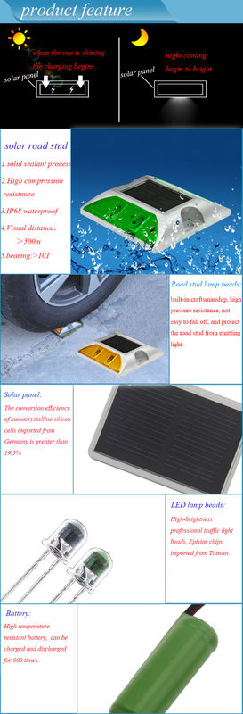 Reflektierende Solar-LED-Straßenmarkierung Leuchte Stammlampe Blinkende Solar-Straßenstamm