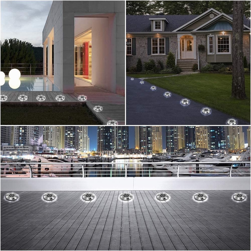 Außen Warnung LED Solar Auffahrt Dock Lichter Solar Schrittlampen für Bürgersteig Garten Weg Hof
