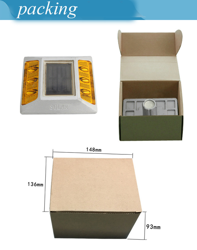 Solarstraßenstangen 2V LED IP68 wasserdicht Aluminiumlegierung PC reflektierend Gelb Rot Weiß Blau Grün