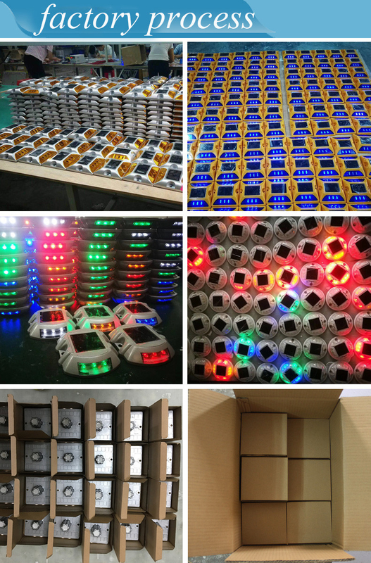 Solarstraßenstangen 2V LED IP68 wasserdicht Aluminiumlegierung PC reflektierend Gelb Rot Weiß Blau Grün