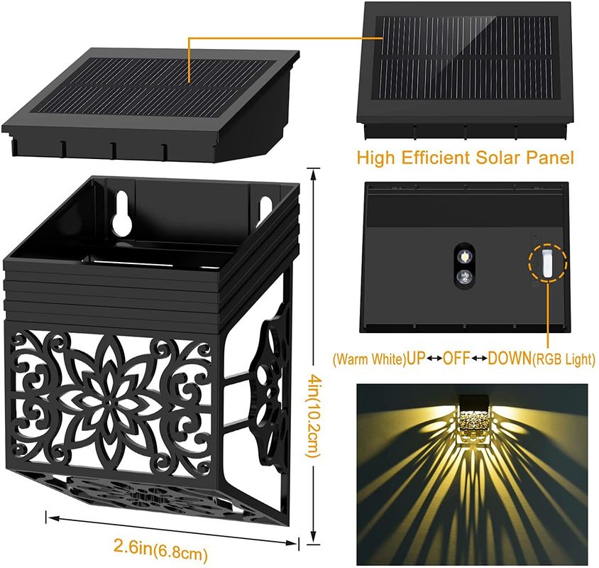 Solarbetriebene LED-Gartenleuchten mit monokristallinem Silizium-Panel in warmem/kühlen Weiß/RGB