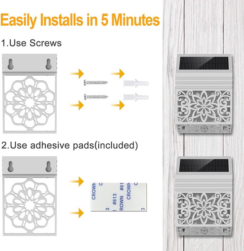 165g Wasserdichte Solardeckleuchten Schraubmontage Solardockleuchten für Außenbeleuchtung