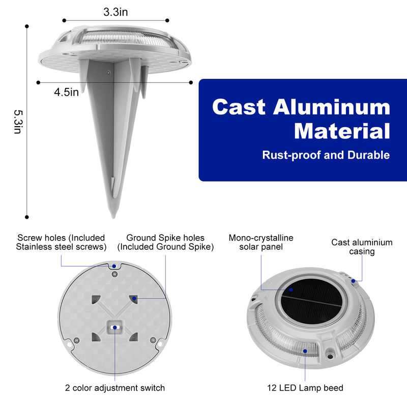 Bule oder Kaltweiß 3T Lager 2V Spannung Solar Led Light / Solar Dock Light für Dock Dekoration