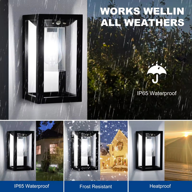 Bewegungssensor Solar Veranda Licht Außenbeleuchtung IP65 Sconce Wand Laterne Lampe Für Patio Eingangstür Dekorativ