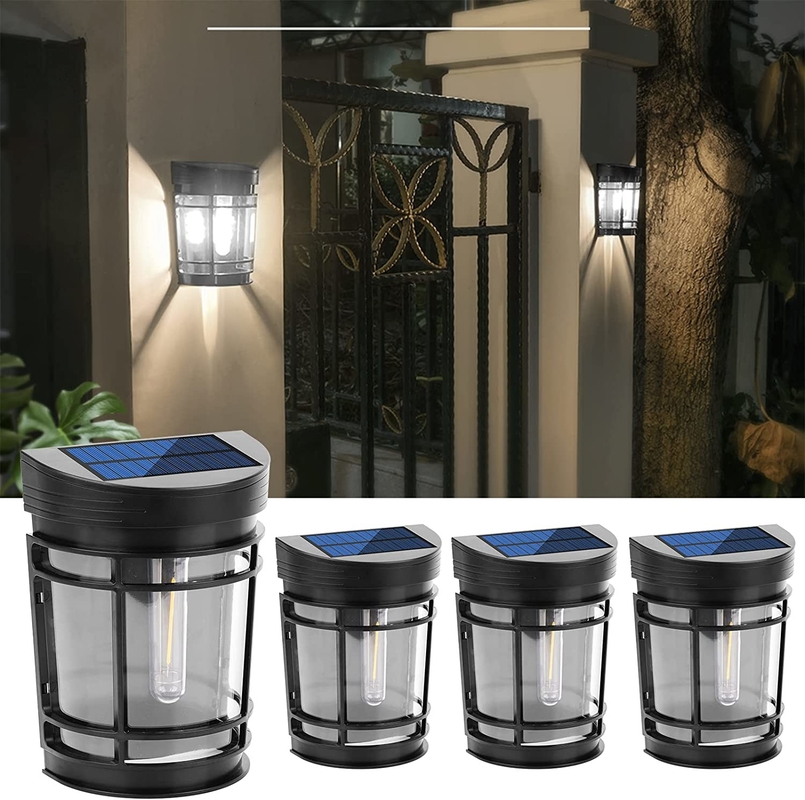 Warme weiße bis RGB-Solarwandleuchte Lithiumbatterie mit wasserdichtem IP65-PC-Schale