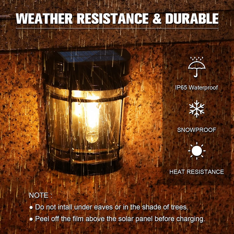 Warme weiße bis RGB-Solarwandleuchte Lithiumbatterie mit wasserdichtem IP65-PC-Schale