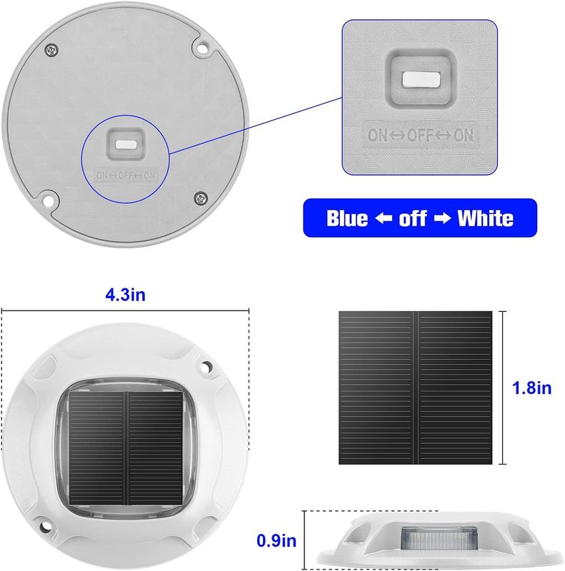 Außene Solarstrom-Wasserdichte Dockleuchten Wärmungsstufe LED-Deck Solar-Auffahrtleuchten