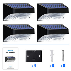 Außen-Wasserdichte Deckwandlampe Led Solar Leuchtstoff Beleuchtung Wandleuchten Für Garten Zaun Außenwand