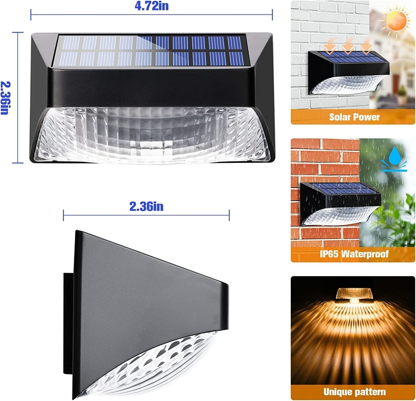 Außen-Wasserdichte Deckwandlampe Led Solar Leuchtstoff Beleuchtung Wandleuchten Für Garten Zaun Außenwand