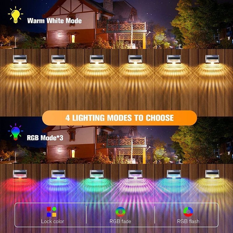 Außen-Wasserdichte Deckwandlampe Led Solar Leuchtstoff Beleuchtung Wandleuchten Für Garten Zaun Außenwand
