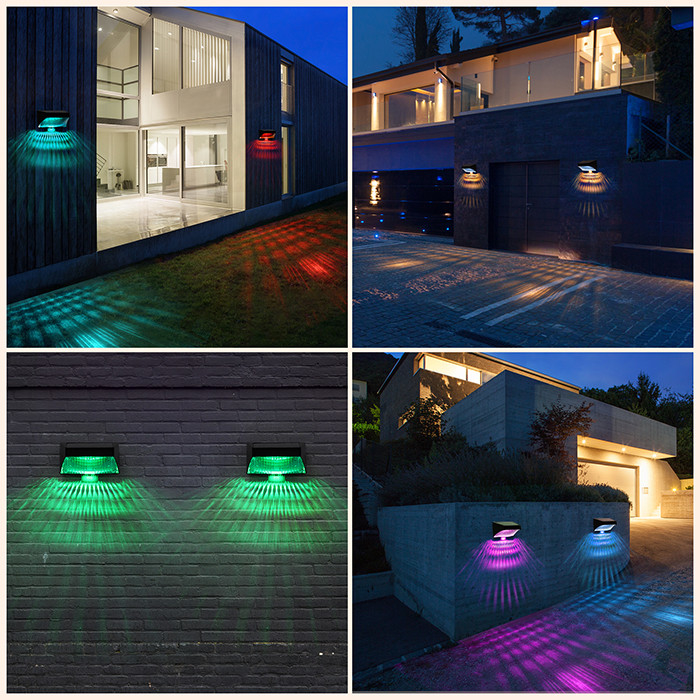 Außen-Wasserdichte Deckwandlampe Led Solar Leuchtstoff Beleuchtung Wandleuchten Für Garten Zaun Außenwand