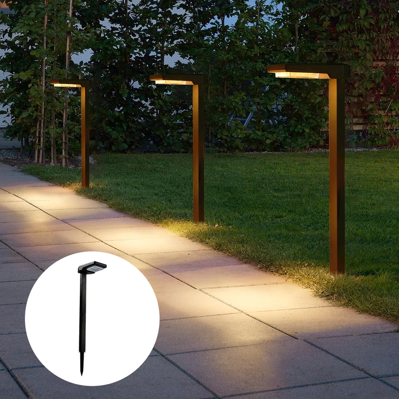 6 Stück LED-Solar-Pfahllicht - IP65 Wasserdicht im Außenbereich mit Dusk To Dawn Auto On / Off